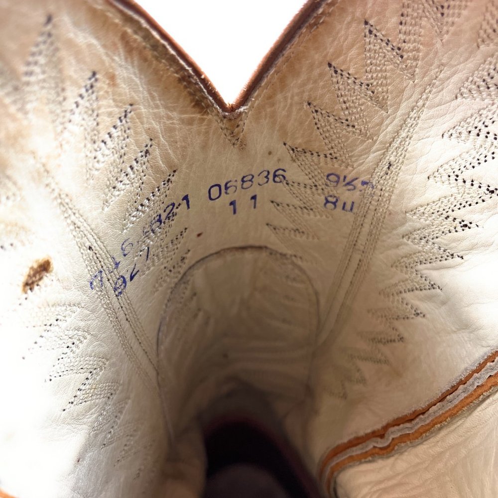 Dan Post Mens 9.5 D Snakeskin Leather Brown Exotic Western Cowboy Boots w/ Bag - Picture 9 of 16